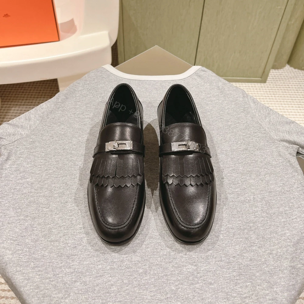 View 2 of 高仿Hermes*H241008Z02小牛皮樂福鞋黑色免檢版