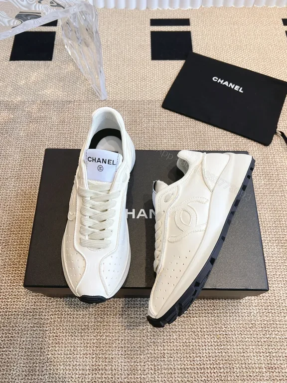 View 7 of Chanel-Inspired White Leather Sneakers with Luxe Comfort