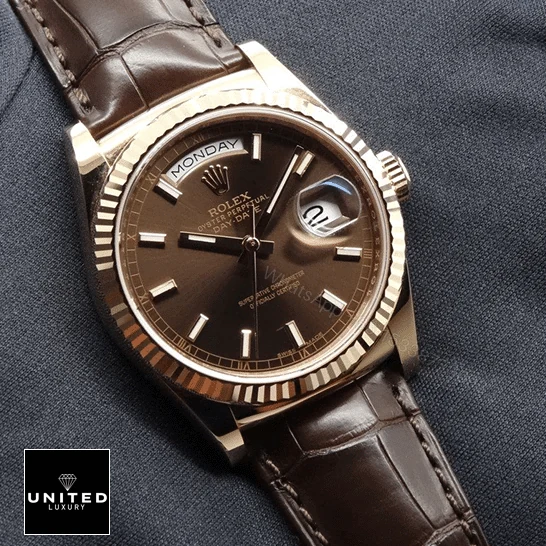View 8 of Rolex Day-Date 118135 V5 Brown Dial Replica