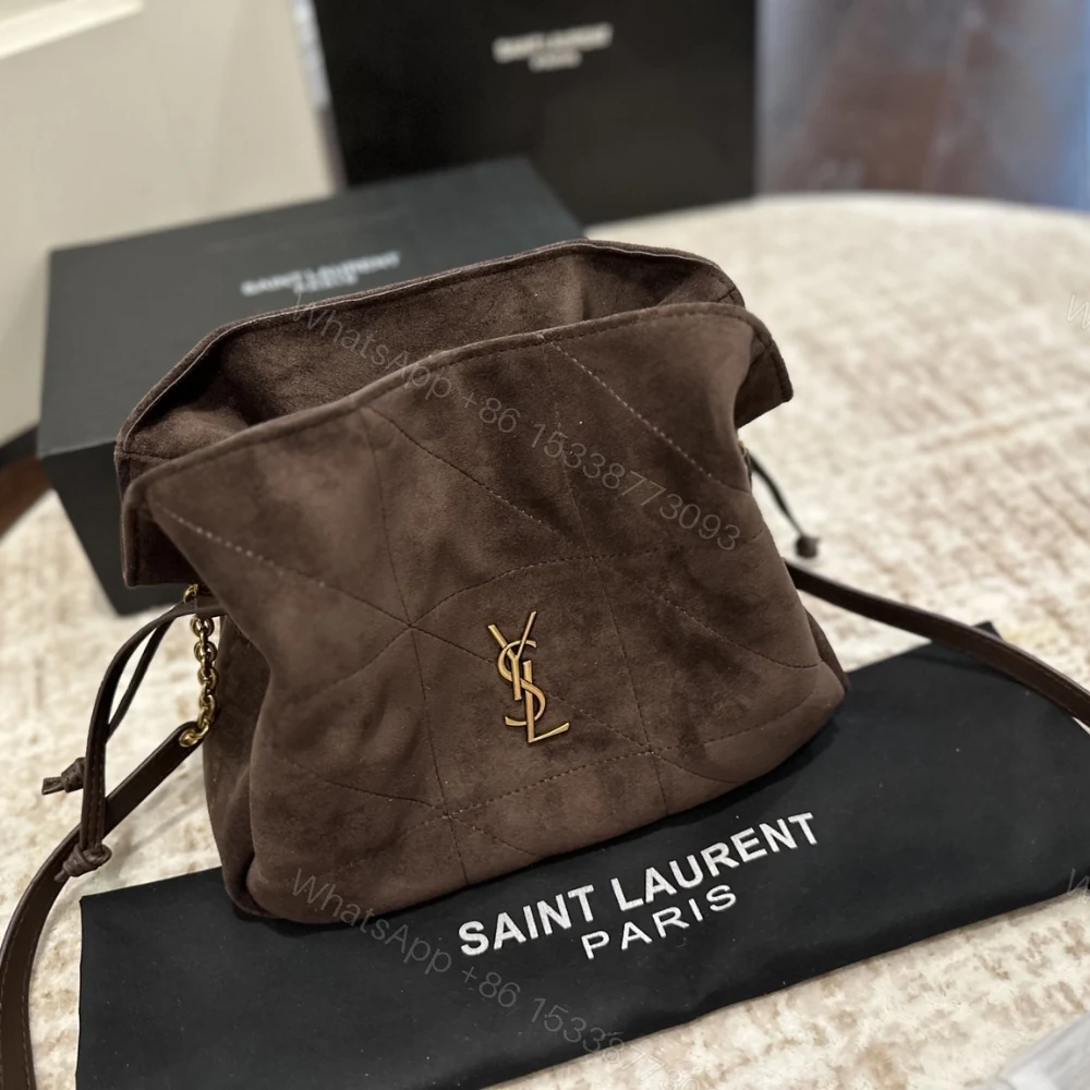 View 3 of Saint Laurent Jamie Shoulder Pouch In Dark Brown 26Cm