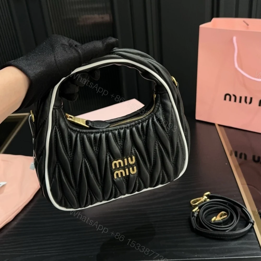 View 2 of MIUMIU WANDER MATELASSÉ BAG BLACK AND WHITE 20CM