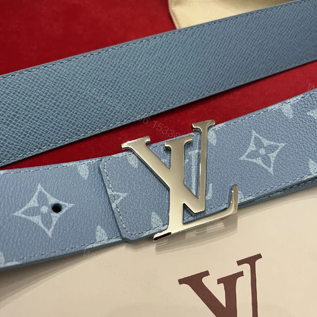 View 5 of Blue Monogram Belt: Luxe Chic Casual-to-Formal Accessory