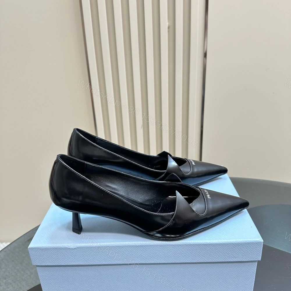 View 6 of 高仿Prada*1I976N尖頭走秀款高踭鞋5.5CM黑色免檢版