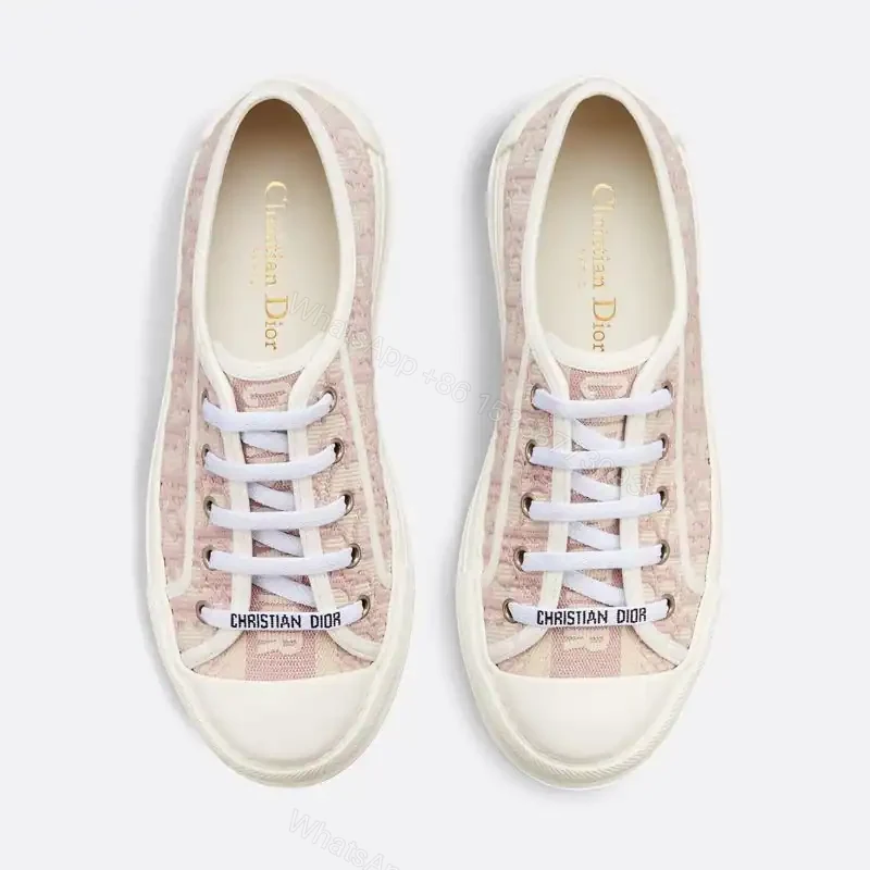 View 2 of WALK’N’DIOR PLATFORM SNEAKERS UNISEX OBLIQUE EMBROIDERED COTTON PINK – CD171