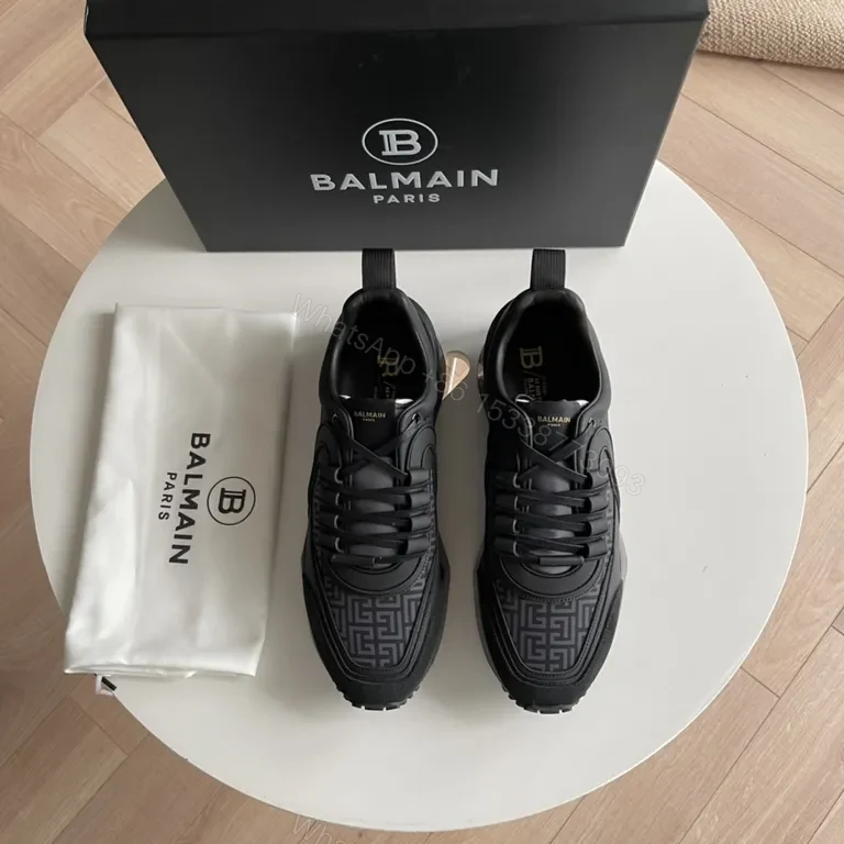 View 5 of Chic Black Balmain High-Top Sneaker: All-Day Comfort