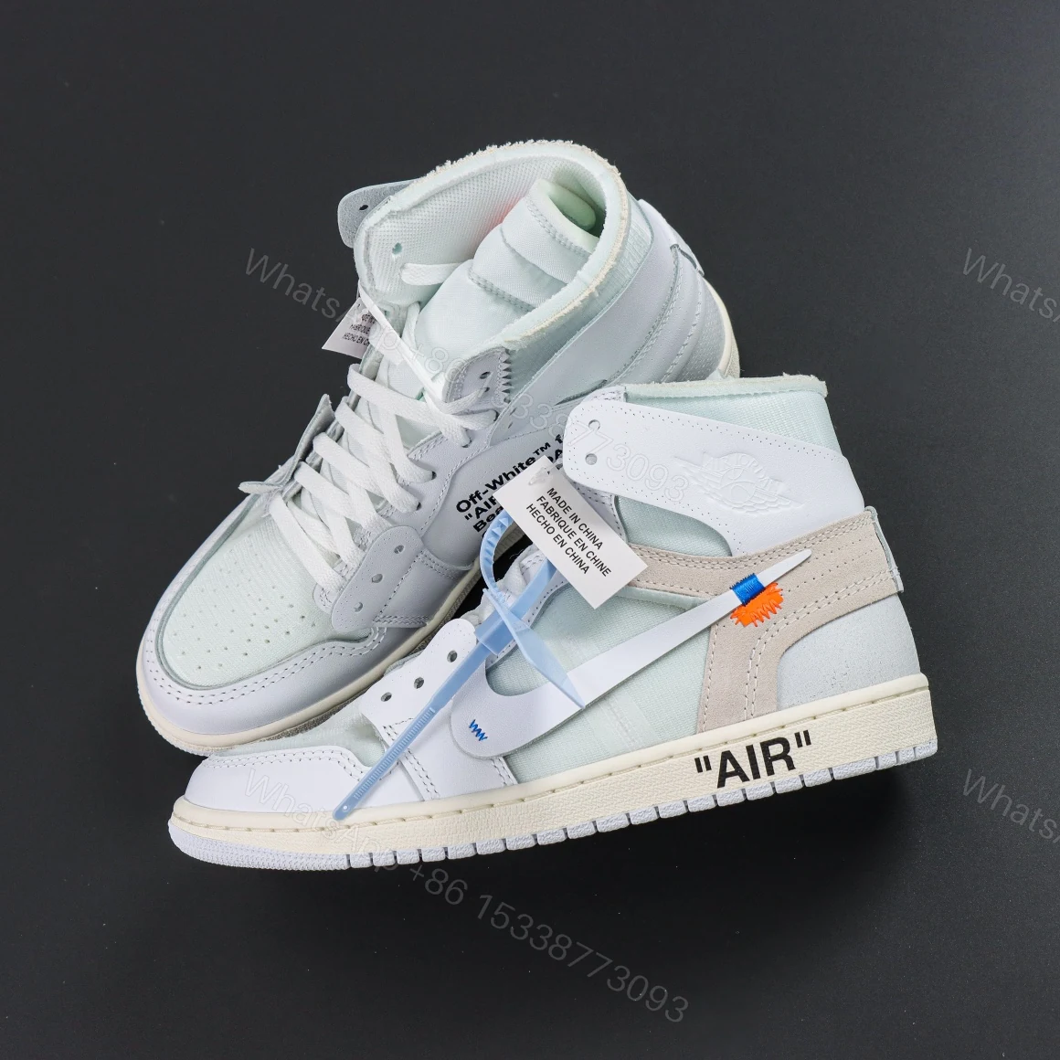 View 8 of Off-White × Air Jordan 1 Retro High Euro Reps