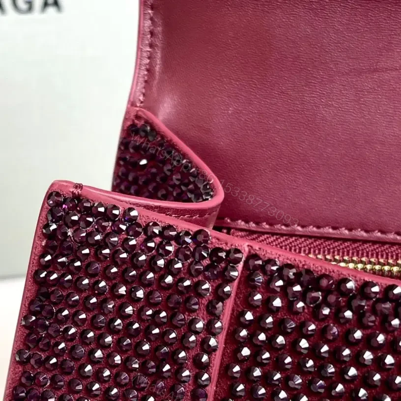 View 16 of 高仿Balenciaga*Hourglass系列沙漏包滿鑽紫色S