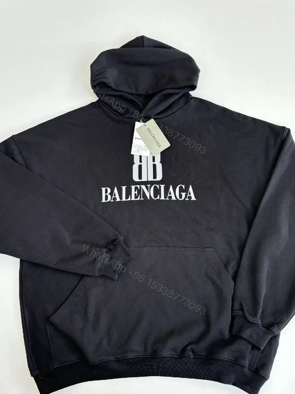 View 6 of Oversized Logo Hoodie: Signature Bold Typography, Black Hoodie