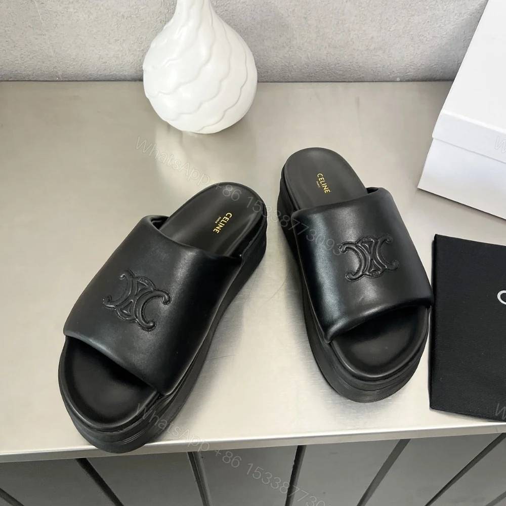 View 4 of CELINE BLOCK SLIDE WITH TRIOMPHE BLACK 360435129C 38NO