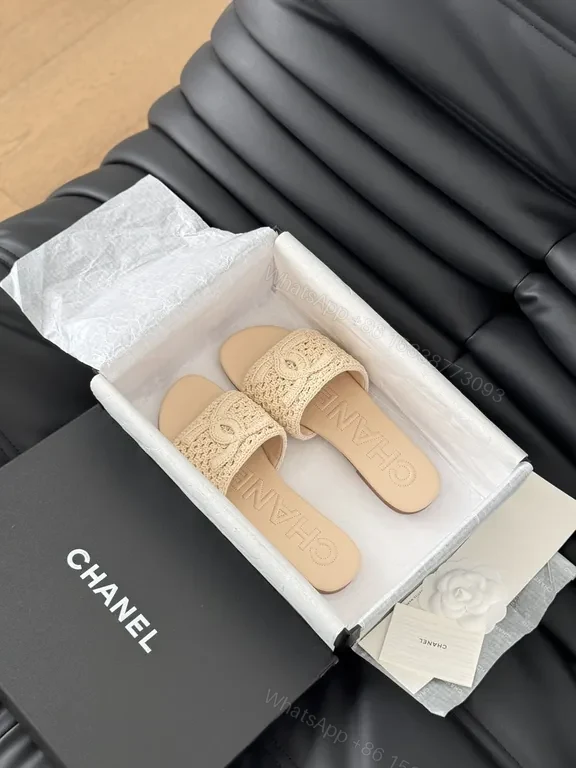 View 2 of Chanel-Style Knit Slides: Luxe Comfort & Couture Detailing