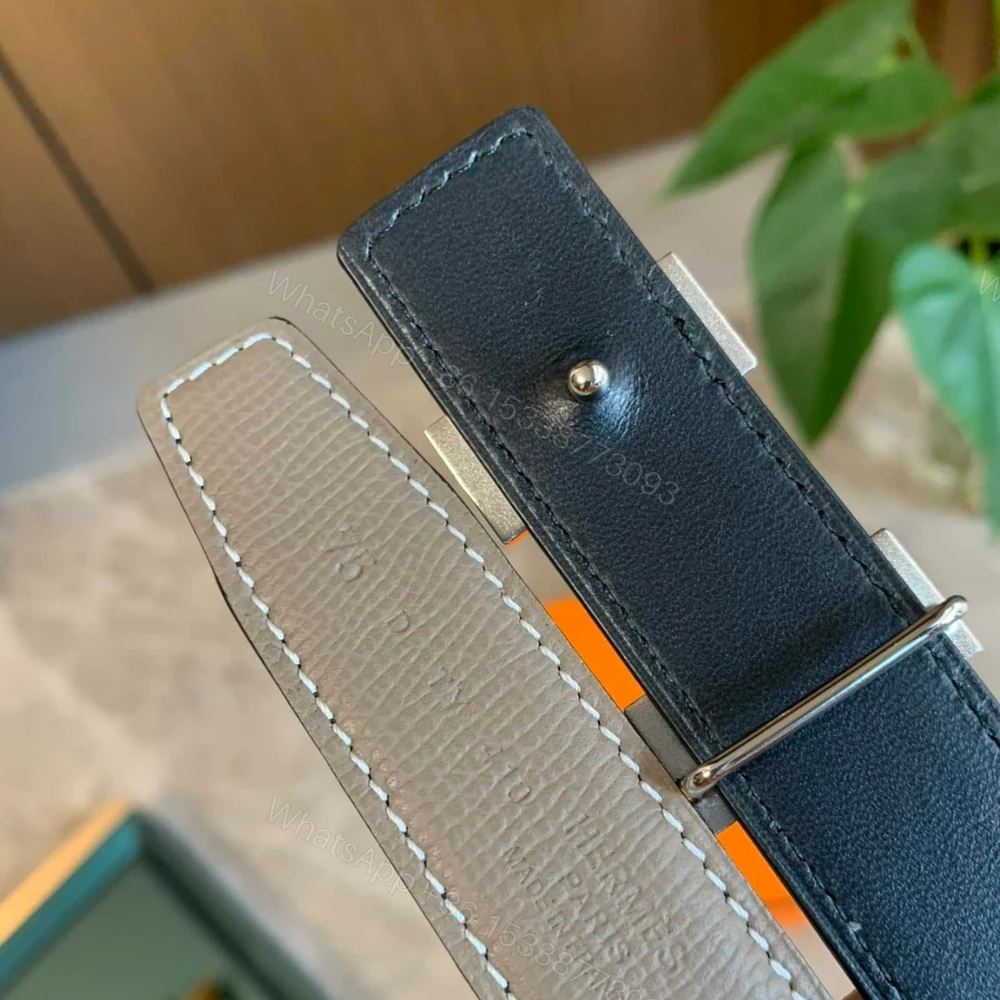 View 4 of Hermes Mini H Belt Buckle And Reversible Strap Silver Grey 24Mm H079645CK05