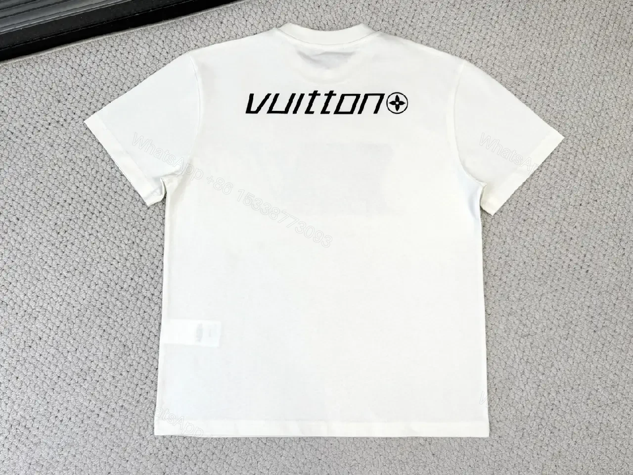 View 6 of White Cotton Graphic Tee, Bold Logo, Streetwear Essential
