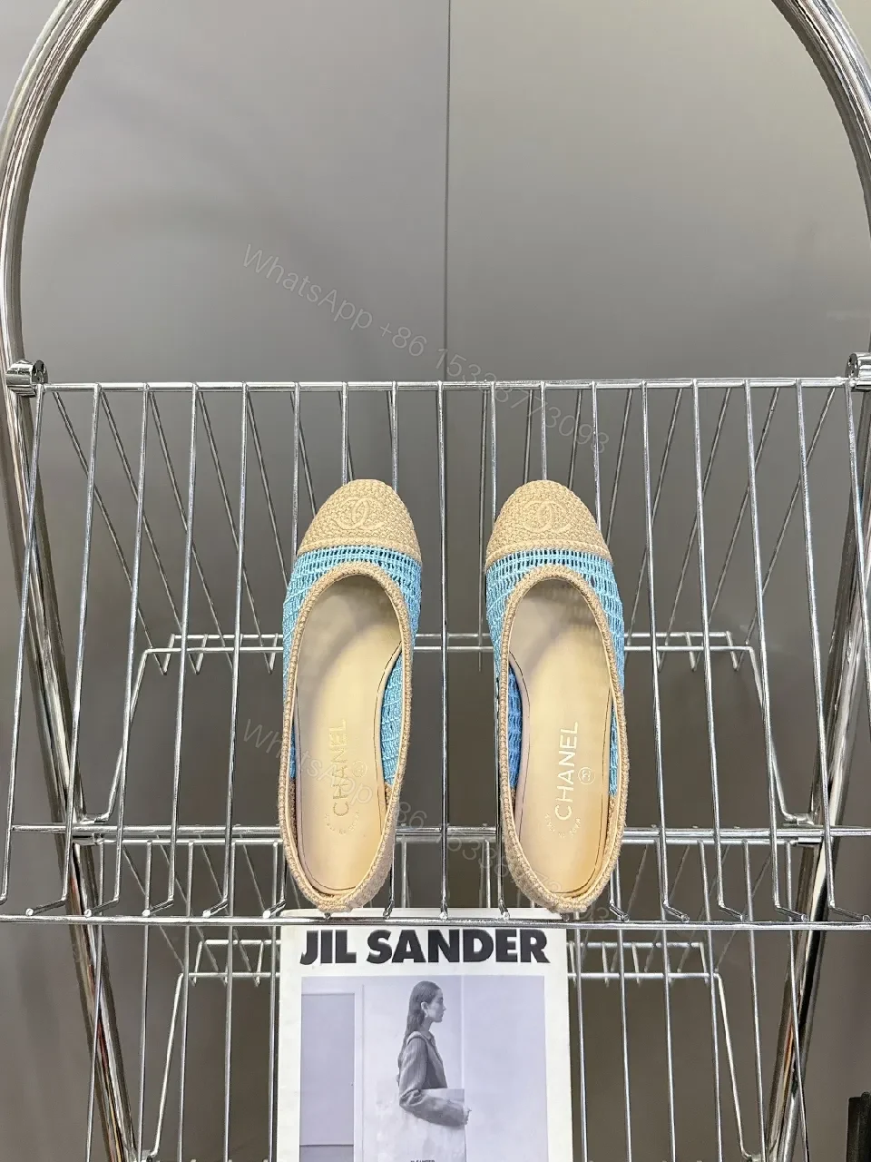 View 2 of Blue Knit Espadrille Loafers: Signature Detail