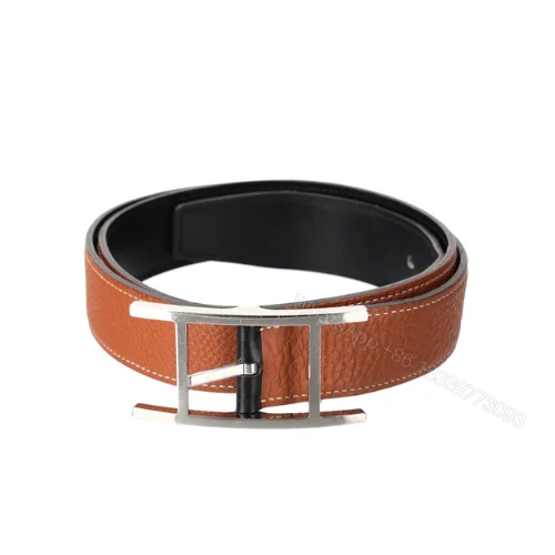 View 6 of HERMES QUENTIN REVERSIBLE BELT BROWN SILVER METAL 32MM