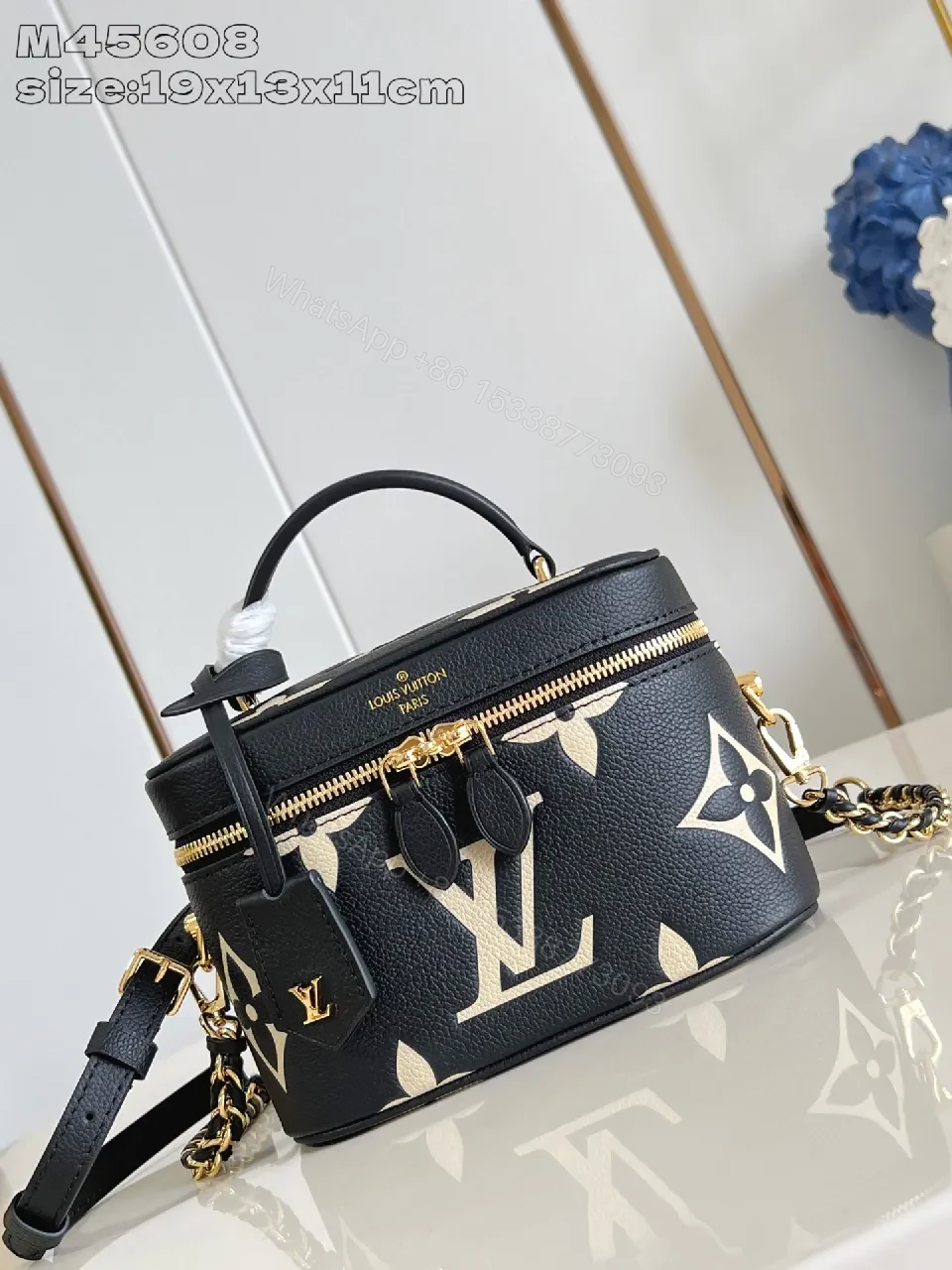 Monogram Crossbody: Structured Pebble Leather, Gold Hardware — view 1
