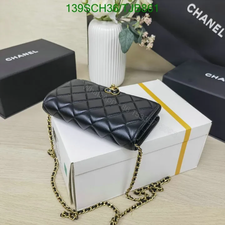 View 15 of Chanel Wallet On Chain in Lambskin Plexiglass Quilted with Black TJB861