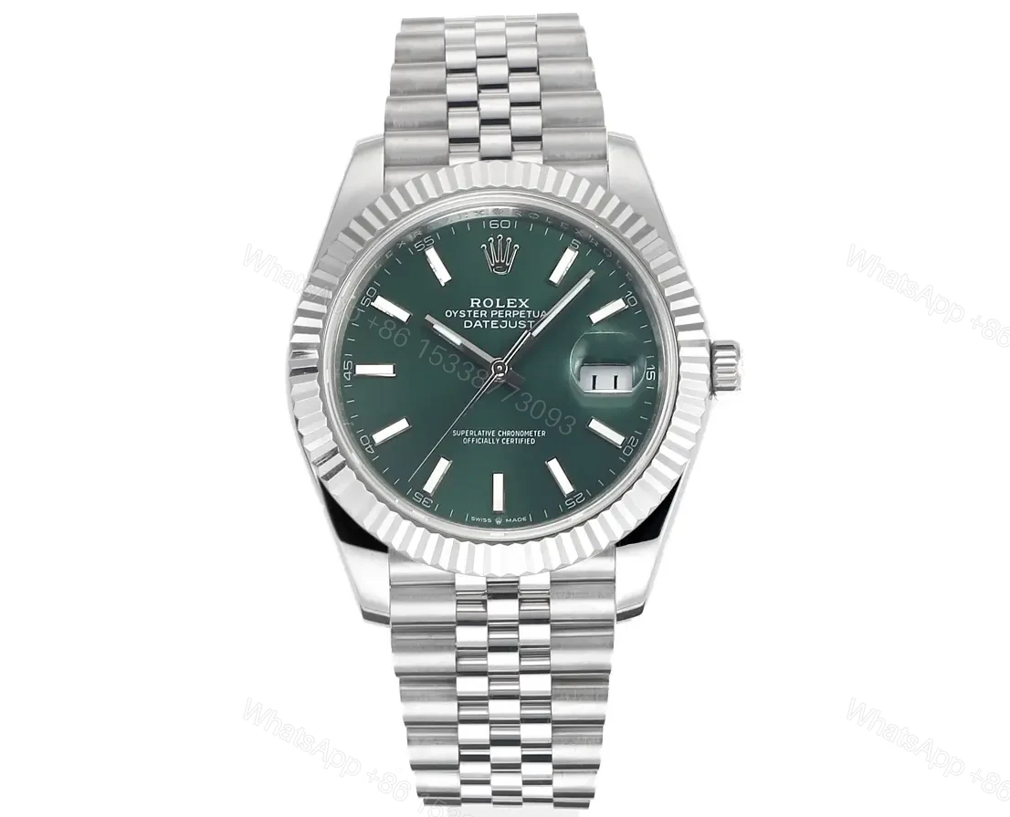 JH Factory Clean Factory JVS Rolex Datejust Green Dial Steel Watch — view 1