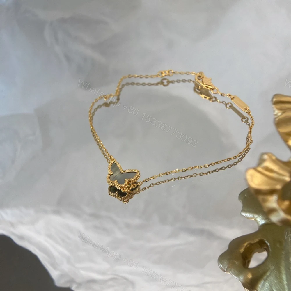 View 4 of 高仿首飾VanCleef&Arpels*RP9VB00蝴蝶貝母玫瑰金手鏈