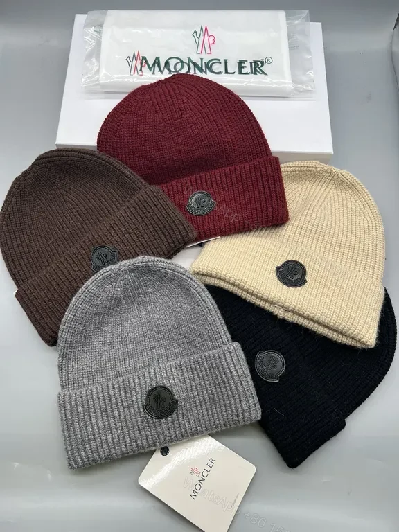 View 6 of Charcoal Moncler Knit Beanie â€“ Premium Rib Knit Cap