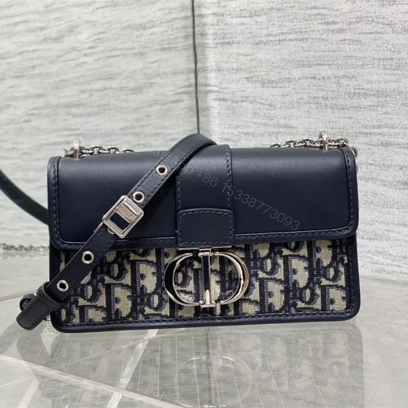 View 3 of 高仿Dior*Montaigne系列M933M928單肩包藍色小號免檢版