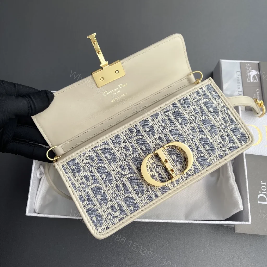 View 4 of Blue & Cream Canvas Belt Bag — Couture-Style, Luxe Multi-Wear