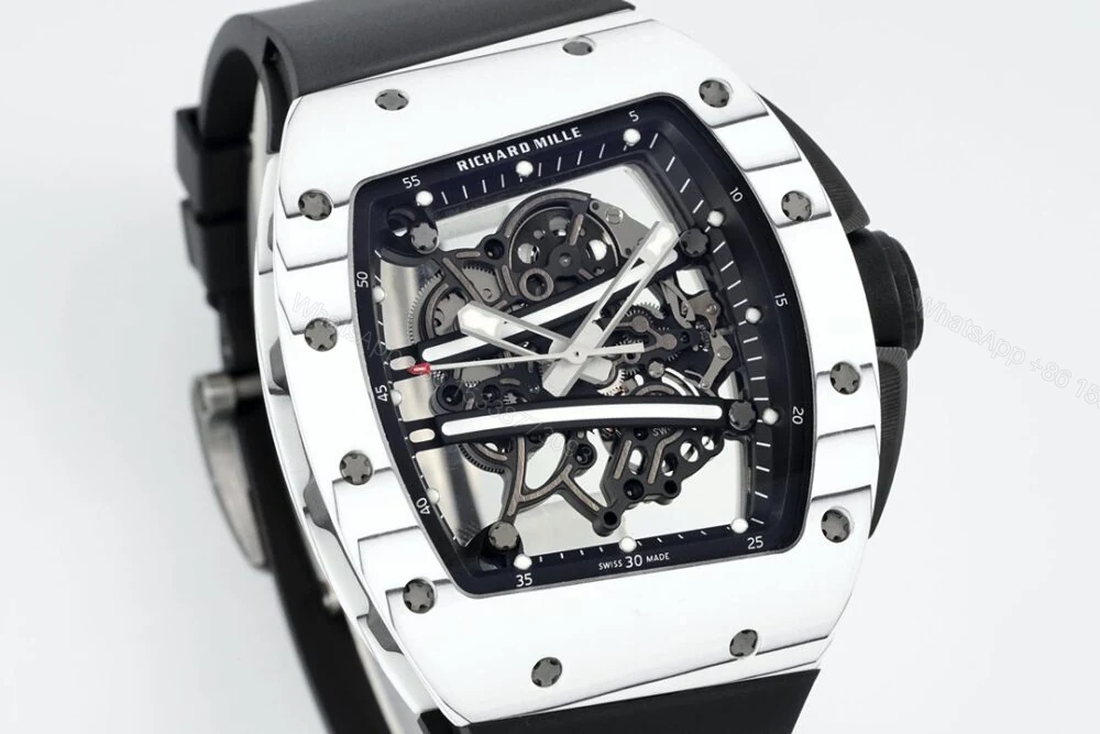 View 2 of RM61-01 Yohan Blake Rehaut White Bezel on Black Rubber Strap NTPT APSF RMUL2