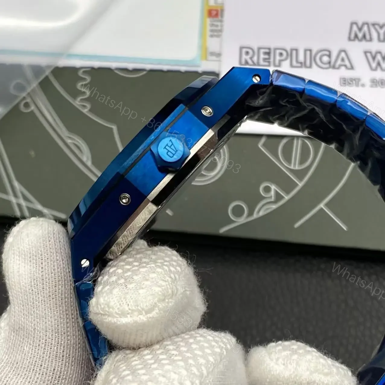 View 10 of Super Clone Audemars Piguet Royal Oak Perpetual Calendar Blue ( + Video )