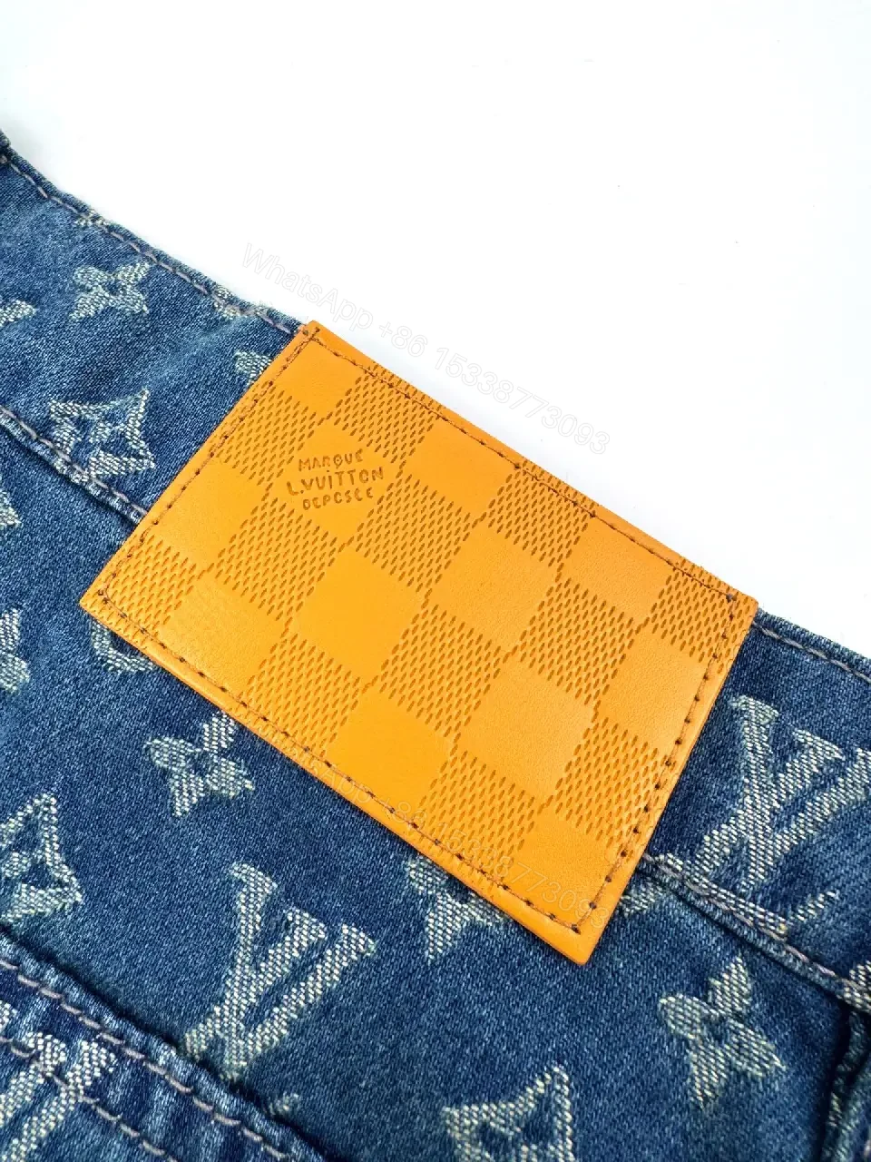 View 6 of Denim Monogram Bermuda Shorts – Signature LV Print, Elevated Comfort