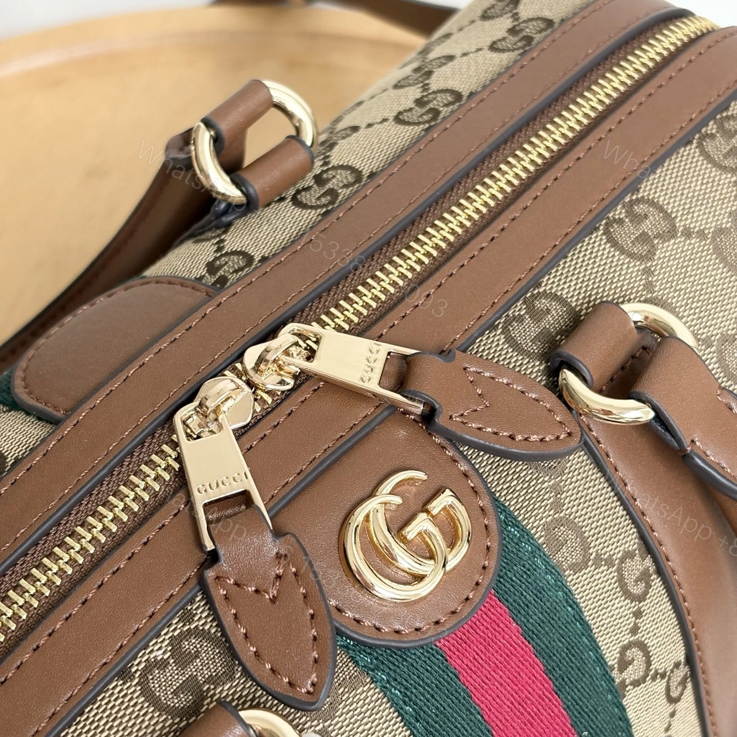 View 6 of Gucci Ophidia Medium Boston Bag Beige And Brown GG Canvas 30Cm