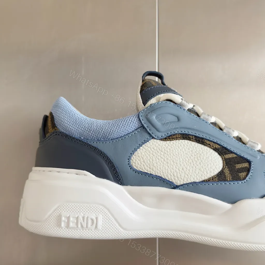 View 9 of Textured Denim-Blend Leather Street Sneakers, All-Day Comfort