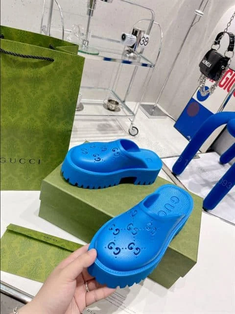 View 9 of GUCCI WONMEN’S PLATFORM PERFORATED G SANDAL – SDG014