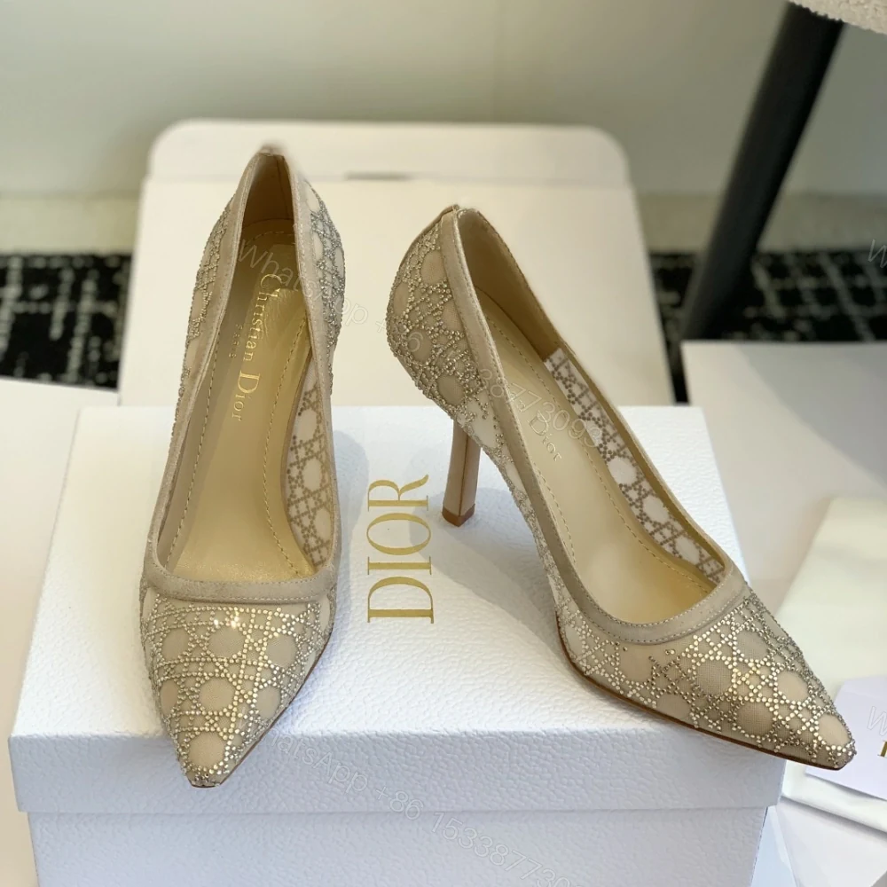 View 3 of 高仿Dior*Capture系列KDG300尖頭燙鑽高踭鞋10CM膚色免檢版
