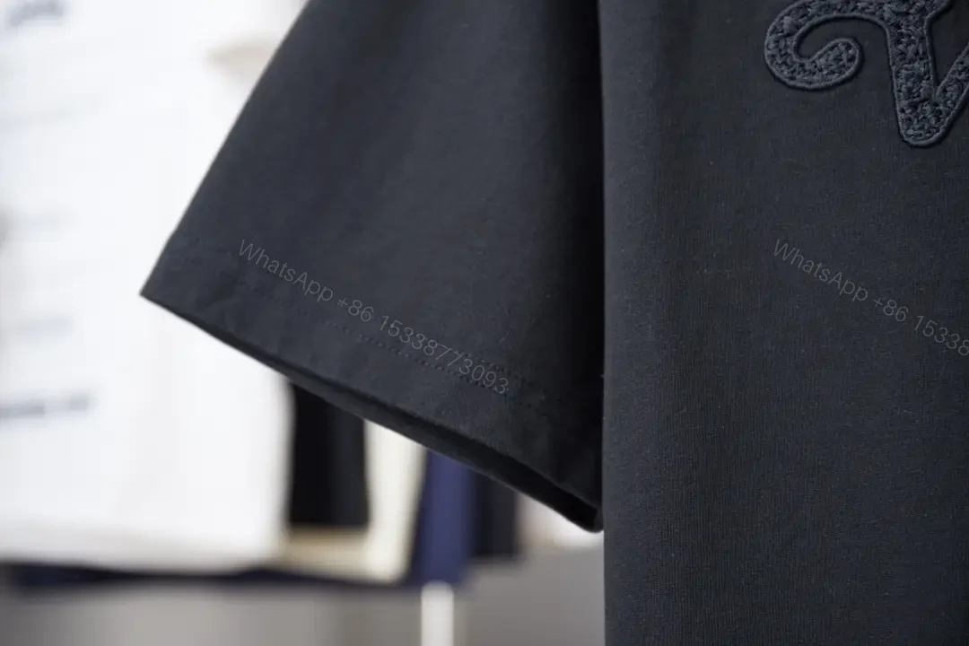 View 7 of Dark Luxury T-Shirt with Embroidered Logo - Premium Everyday Tee