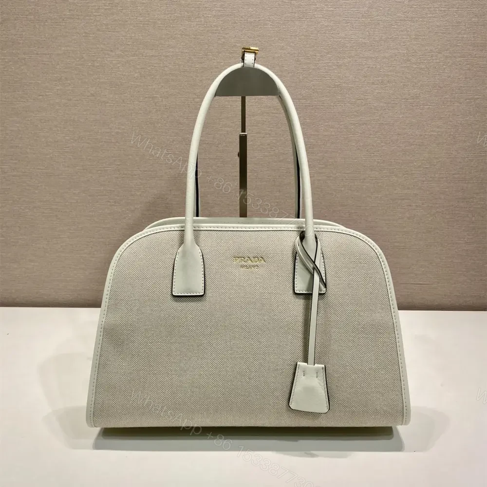 高仿Prada*Oversize系列1BG572織物手提包白色中號免檢版 — view 1