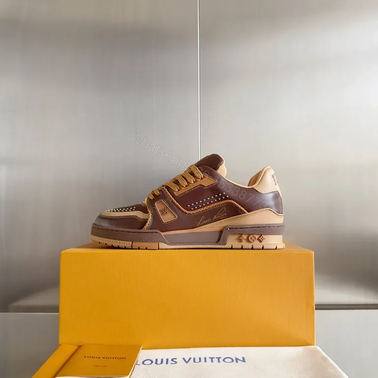 View 5 of Bold LV Leather Sneakers: Textured, Luxe, All-Day Comfort