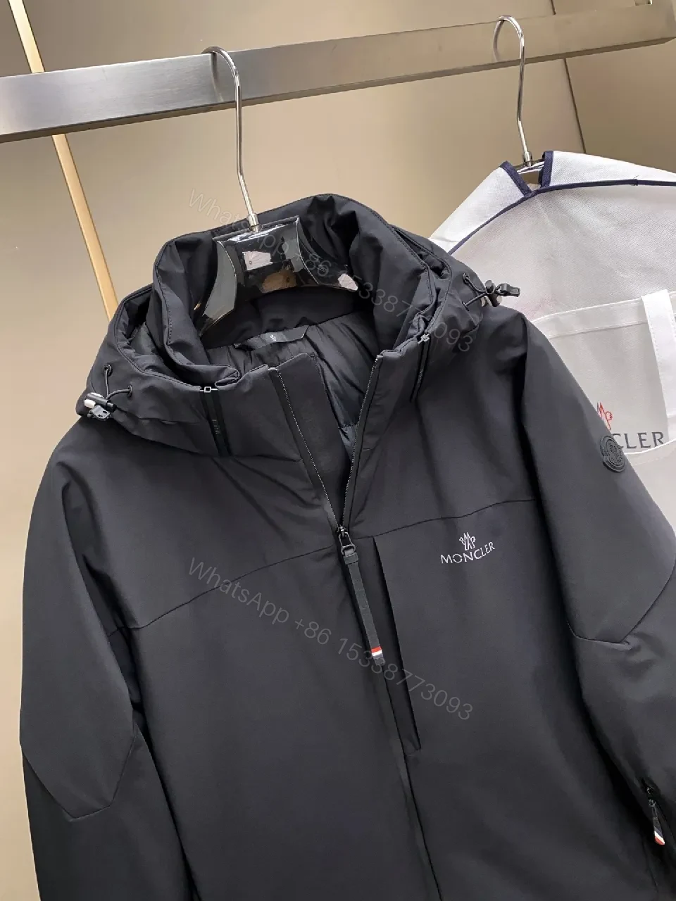 View 4 of Sleek Black Shell Jacket: Urban Utility with Elevated Craft