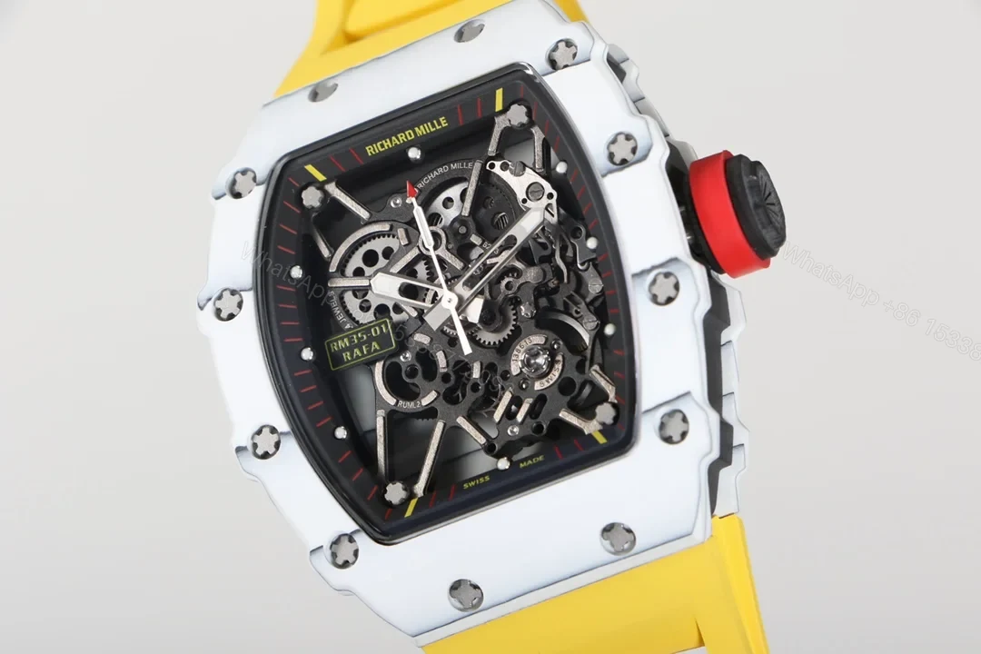 Richard Mille RM35-01 NTPT Carbon Fiber RMUL3 White Gemstone Suspension Watch RM35-01-CARBON-WGS4 — view 1
