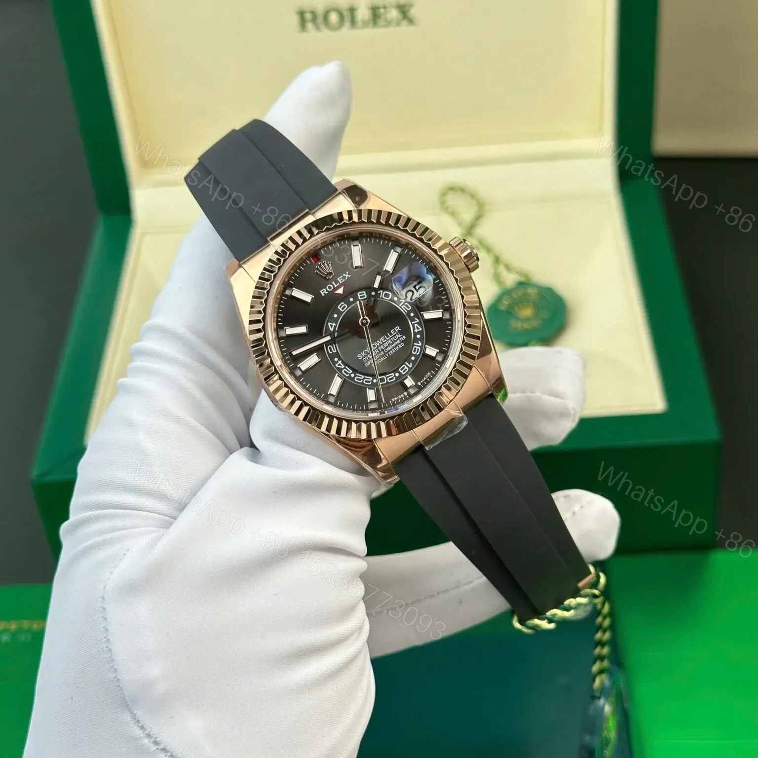 View 2 of Replica Rolex Sky-Dweller Black Dial 326235