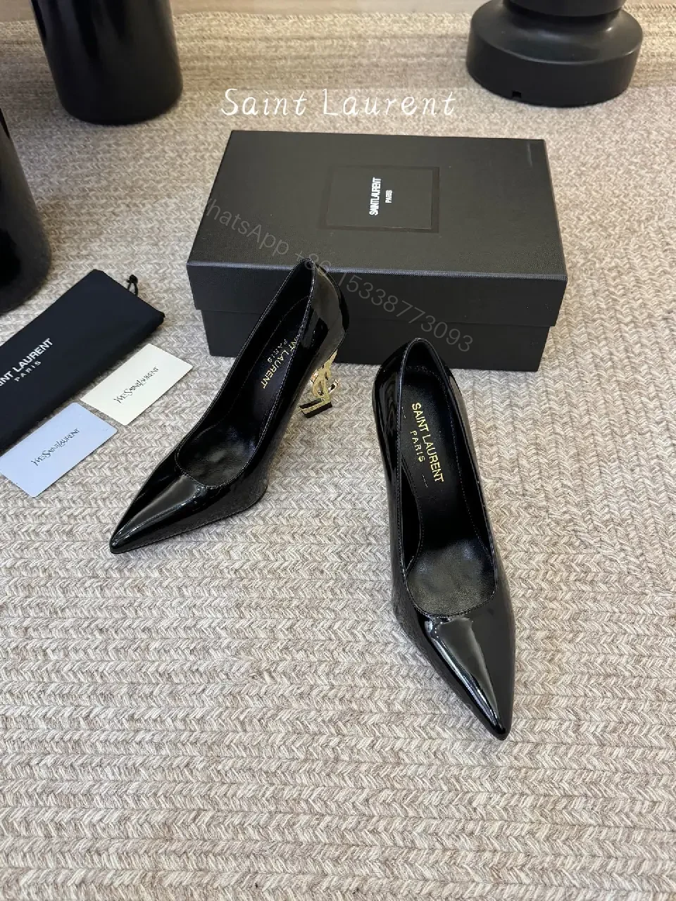 View 7 of Satin Black Pointed-Toe Pumps: Sophisticated, All-Day Comfort
