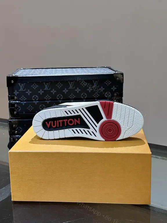 View 5 of Louis Vuitton-Inspired High-Top Sneakers: Luxe Textured Detail