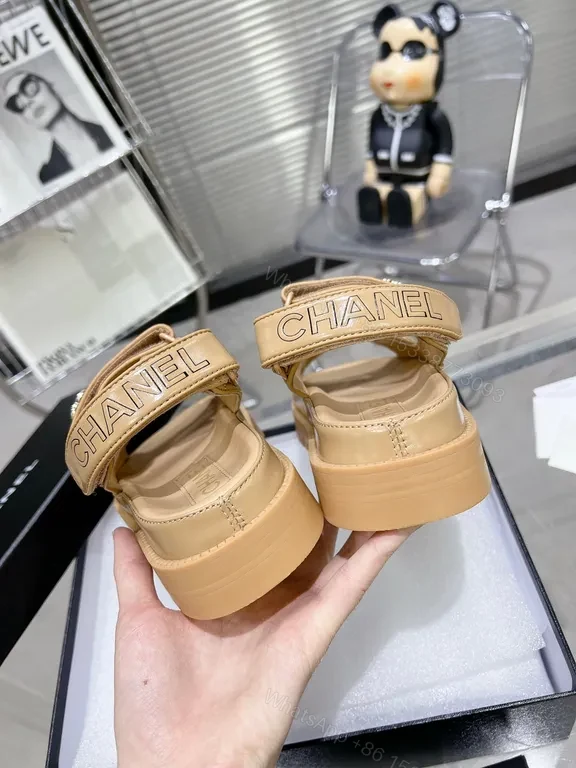 View 7 of Beige Chanel-Style Sandals: Everyday Luxe, All-Day Comfort