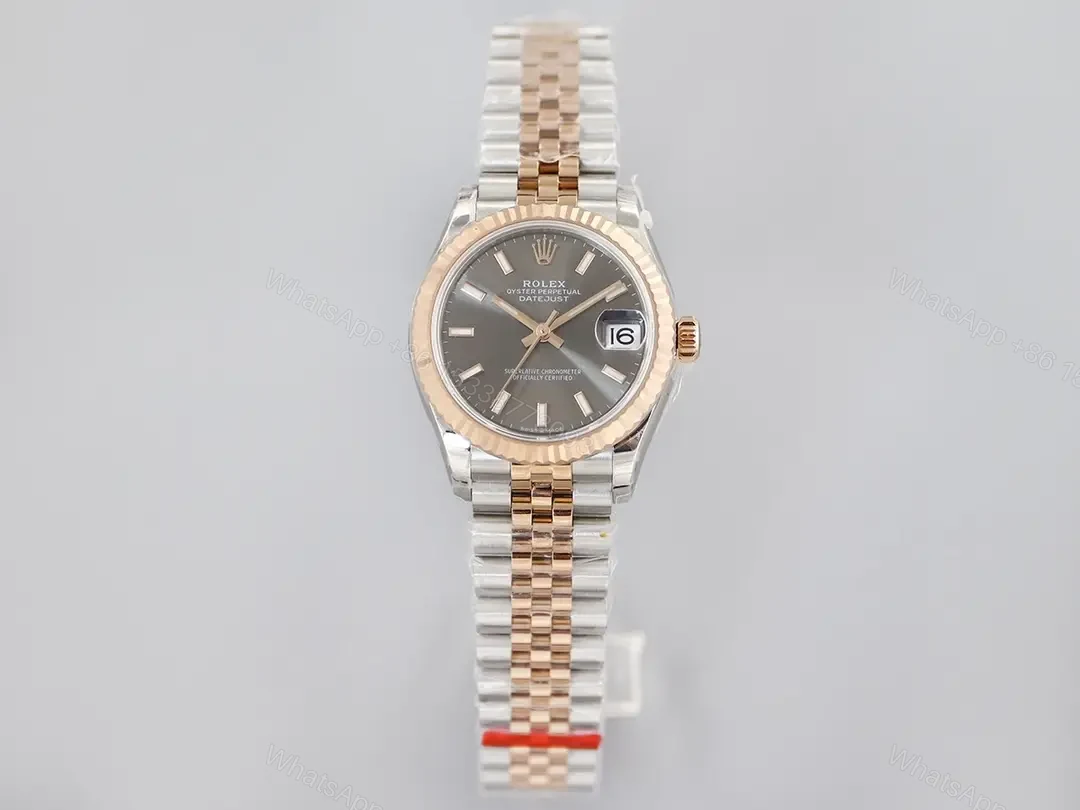 Rolex Datejust 31 Stainless Steel Rose Gold Fluted Grey Dial Jubilee 278271-0018 — view 1