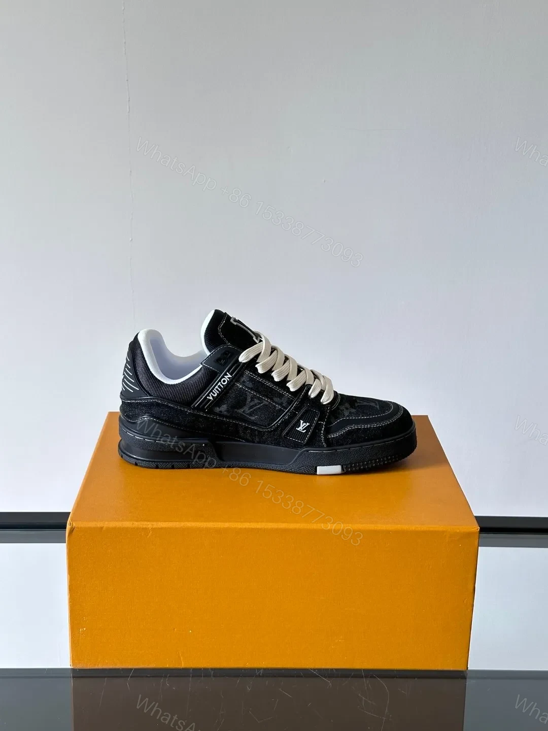 View 6 of LV Men Black Suede Sneakers