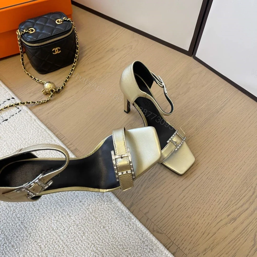 View 7 of 高仿Hermes*Judy系列H242034ZDR露趾涼鞋小牛皮10.5CM金色免檢版