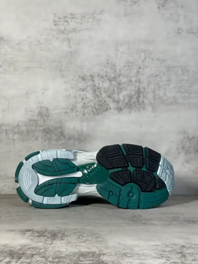 View 8 of BALENCIAGA RUNNER SNEAKER IN WHITE, GREEN AND BLUE MESH AND NYLON – BB268