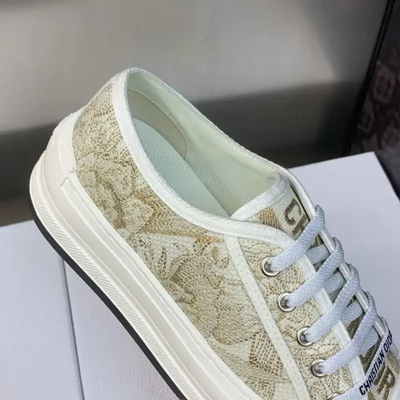 View 3 of WALK’N’DIOR PLATFORM SNEAKERS UNISEX JARDIN D’HIVER EMBROIDERED GOLD – CD188