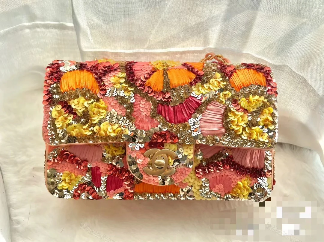 CHANEL 一比一 2.55 彩色亮片刺繡鏈條包 手工藝術設計限量女包 — view 1