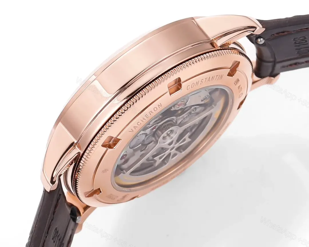 View 6 of GS Factory Vacheron Constantin Traditionnelle 83520/000R-9909 Mechanical Watch – Rose Gold with Brown Leather Strap, 40mm Case, Automatic Movement, Power Reserve, Date, and Day Display