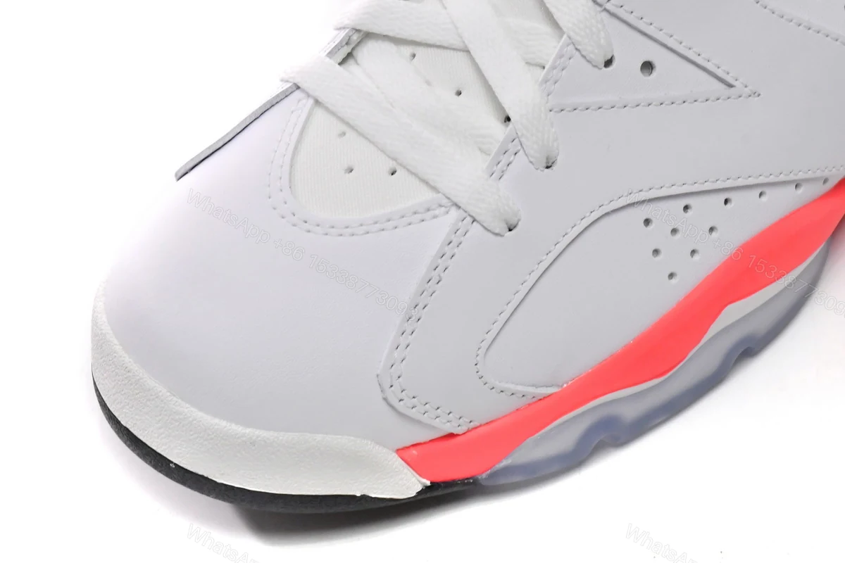 View 8 of Replica Air Jordan 6 Retro Infrared White 384664-123