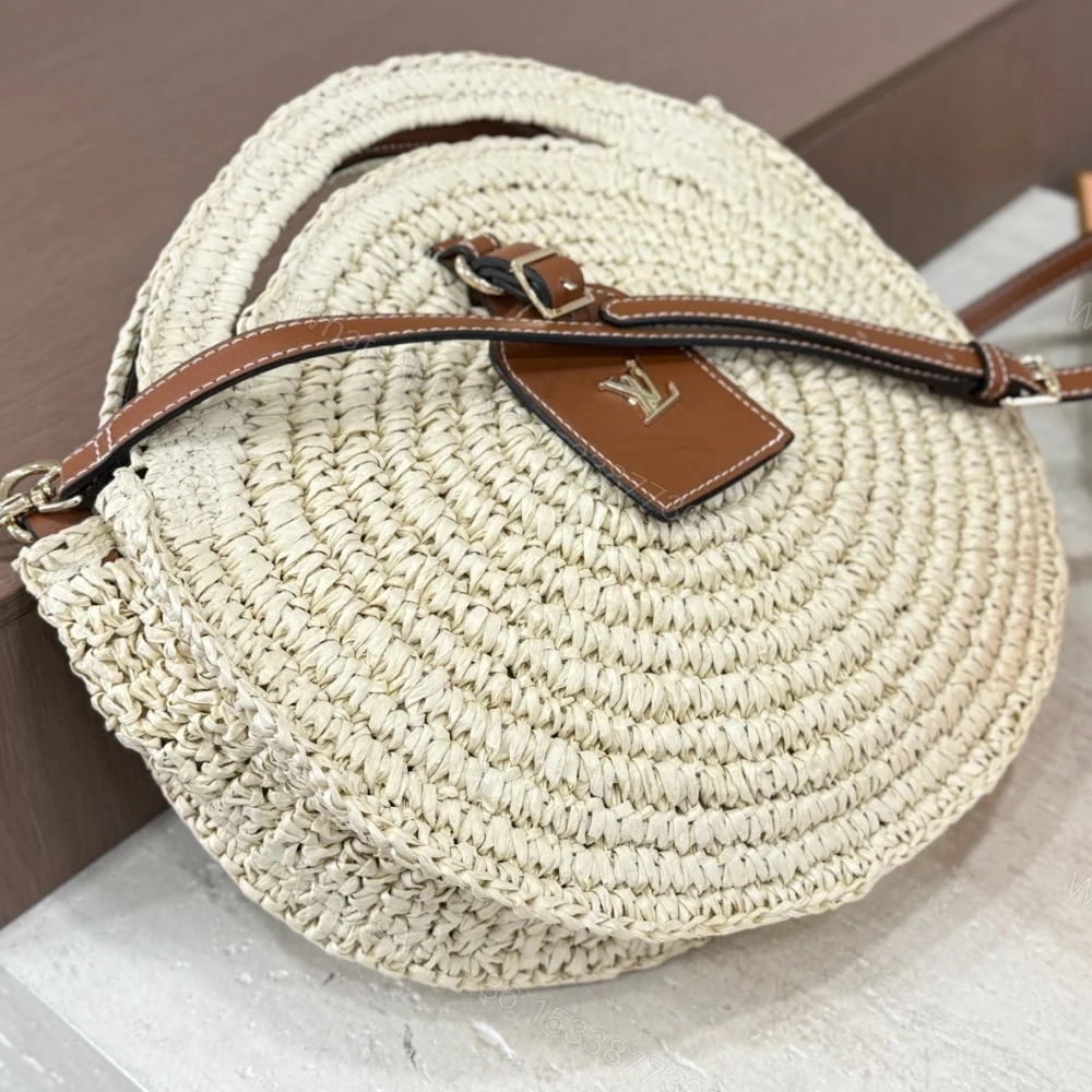View 5 of Louis Vuitton Around Me Shoulder Bag Raffia White 28Cm M25243
